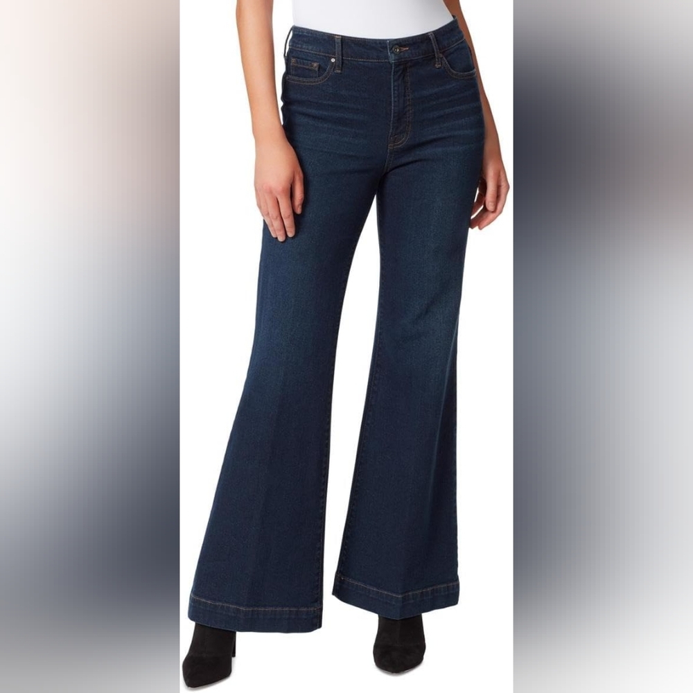 NWT Jessica Simpson True Love Trouser Wide Leg Jeans Size 27 or 31 Dark Blue